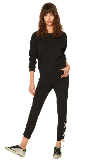 n:Philanthropy Emery Lace Up Ankle Sweatpants Black