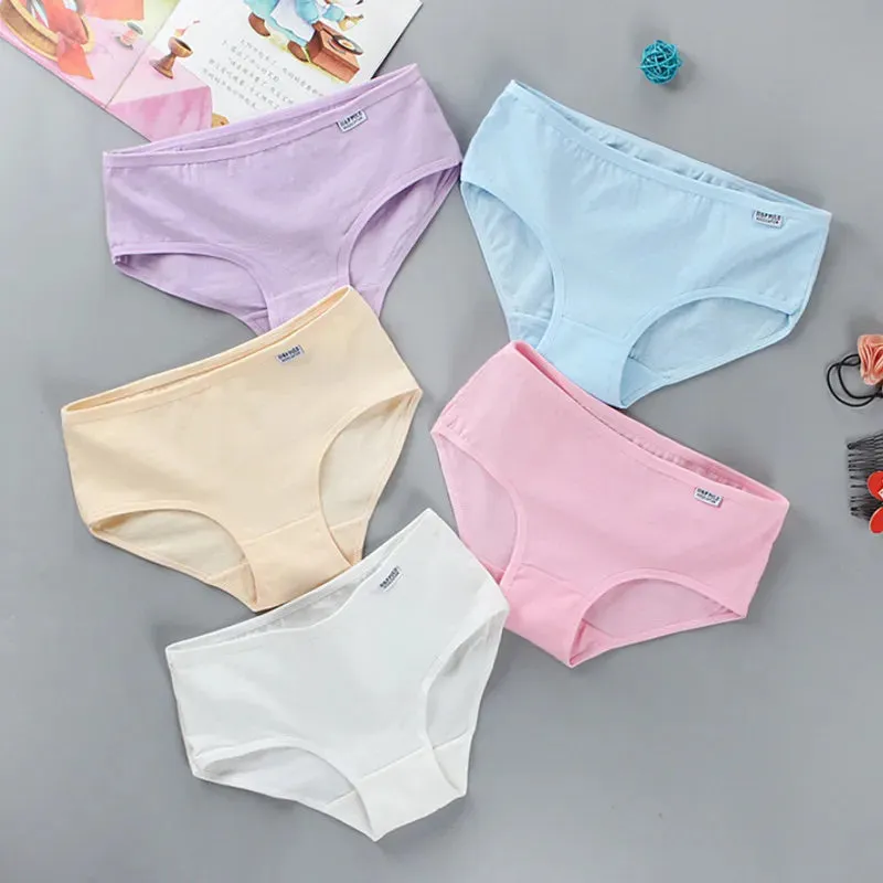 3PC Teenager Briefs Girls Underwear Cotton Briefs Sports Letters Breathable Briefs Pupils 8-12-14 Years