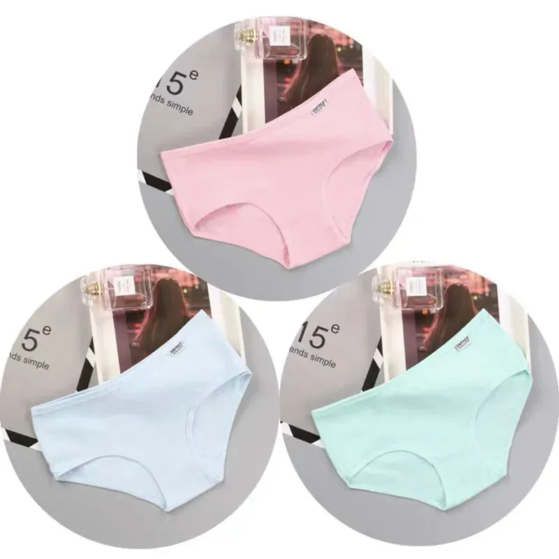 3PC Teenager Briefs Girls Underwear Cotton Briefs Sports Letters Breathable Briefs Pupils 8-12-14 Years