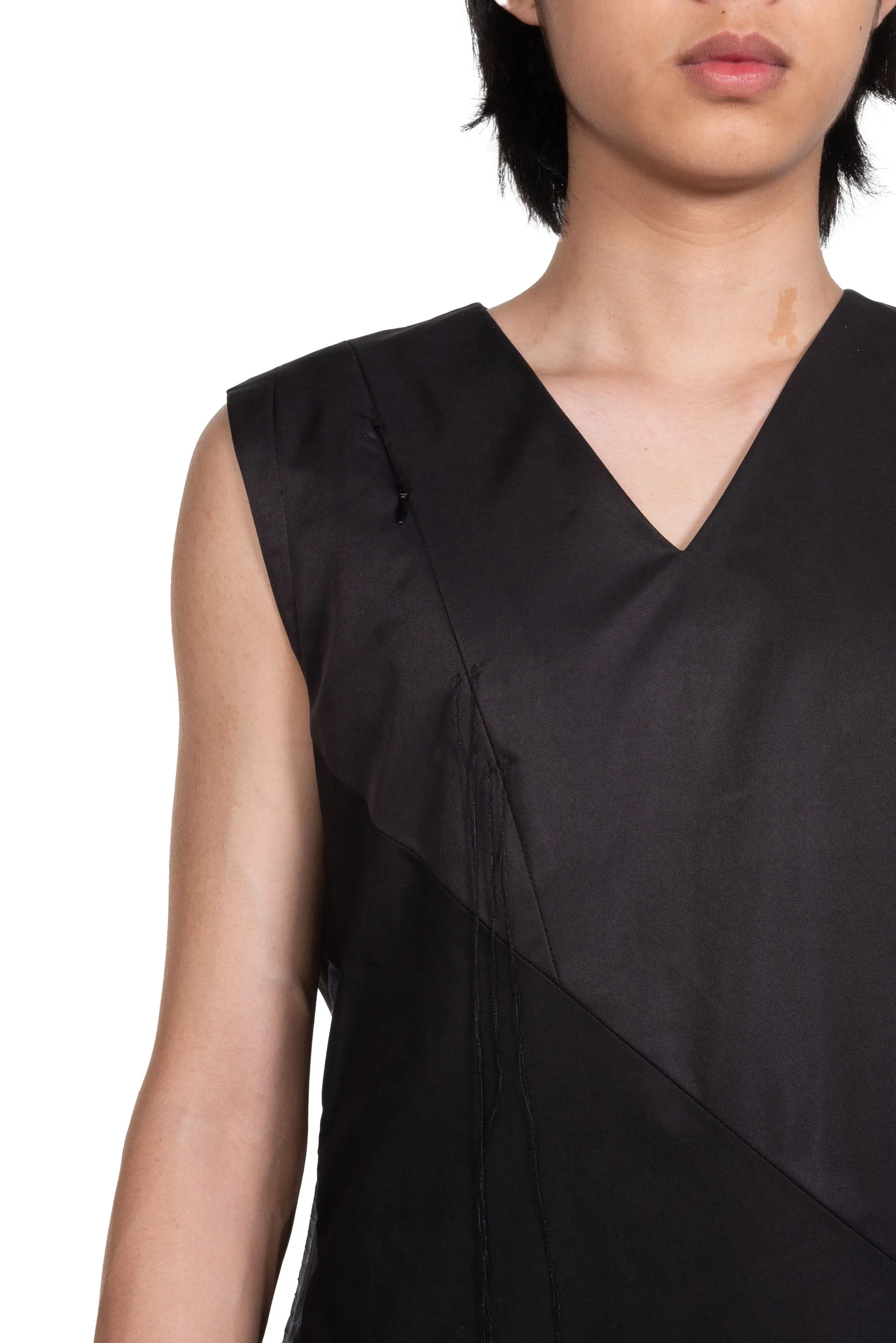 Asymmetrical But Symmetrical Vest Black