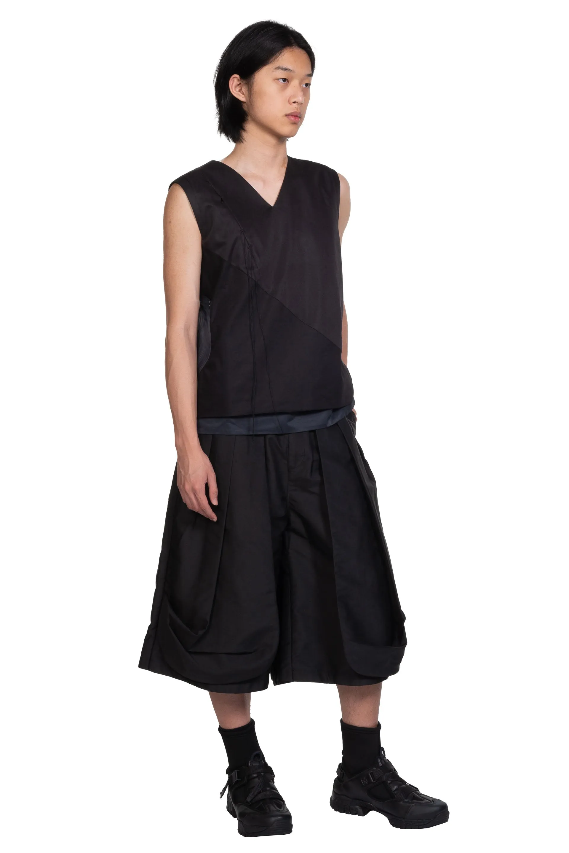 Asymmetrical But Symmetrical Vest Black