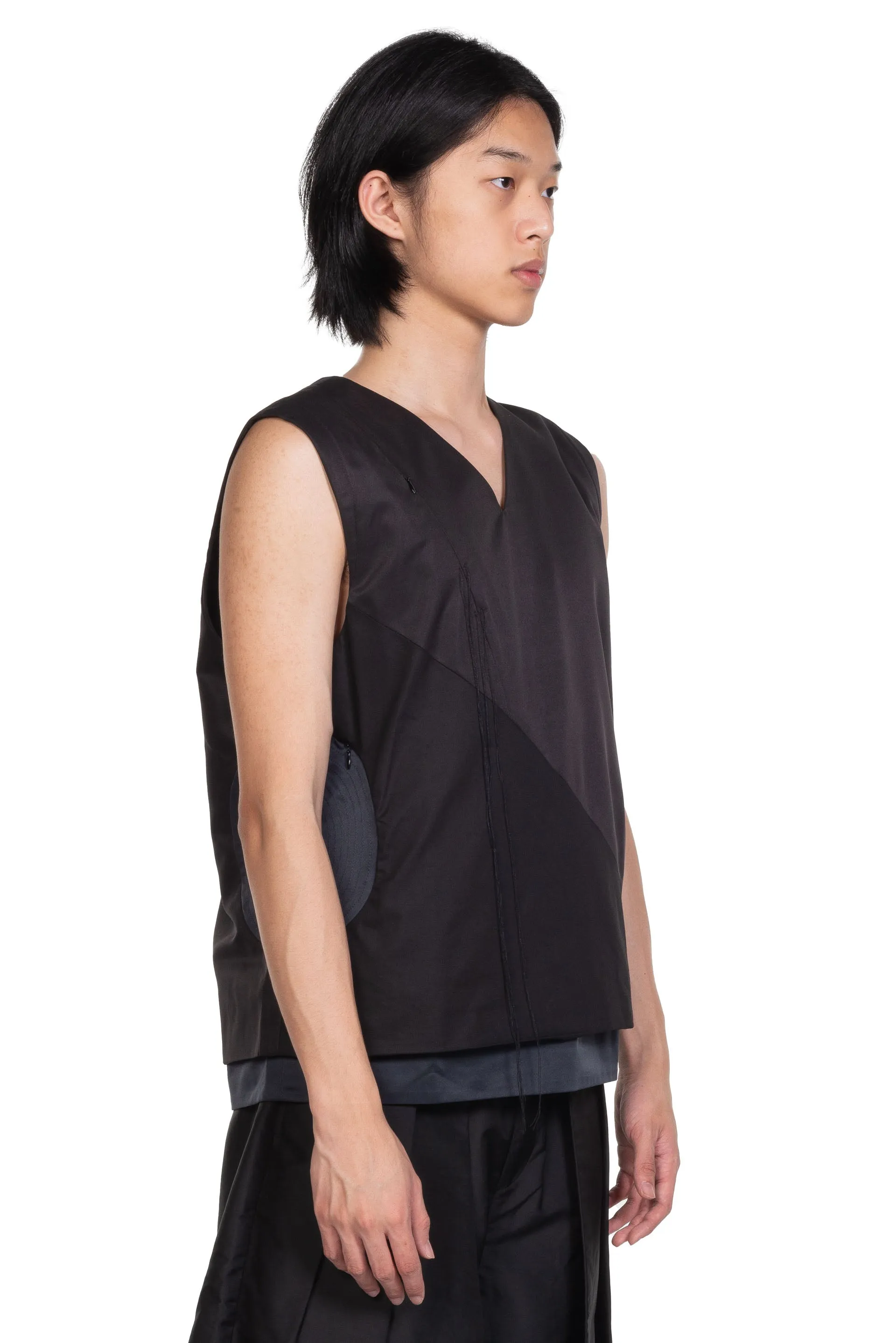 Asymmetrical But Symmetrical Vest Black