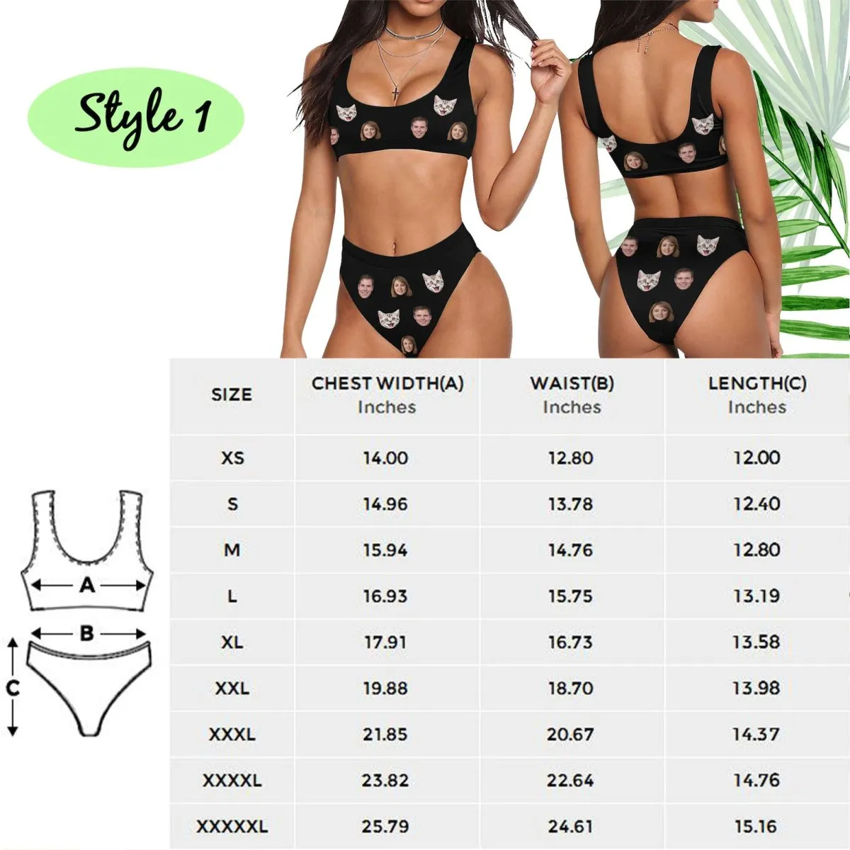 Bikini - Personalized One-Piece or Two-Piece Swimwear - Personalized Swimsuit