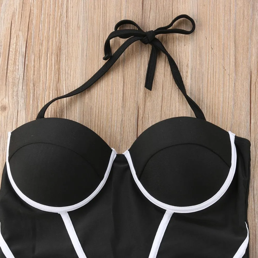 Black & White One Piece Swimsuit