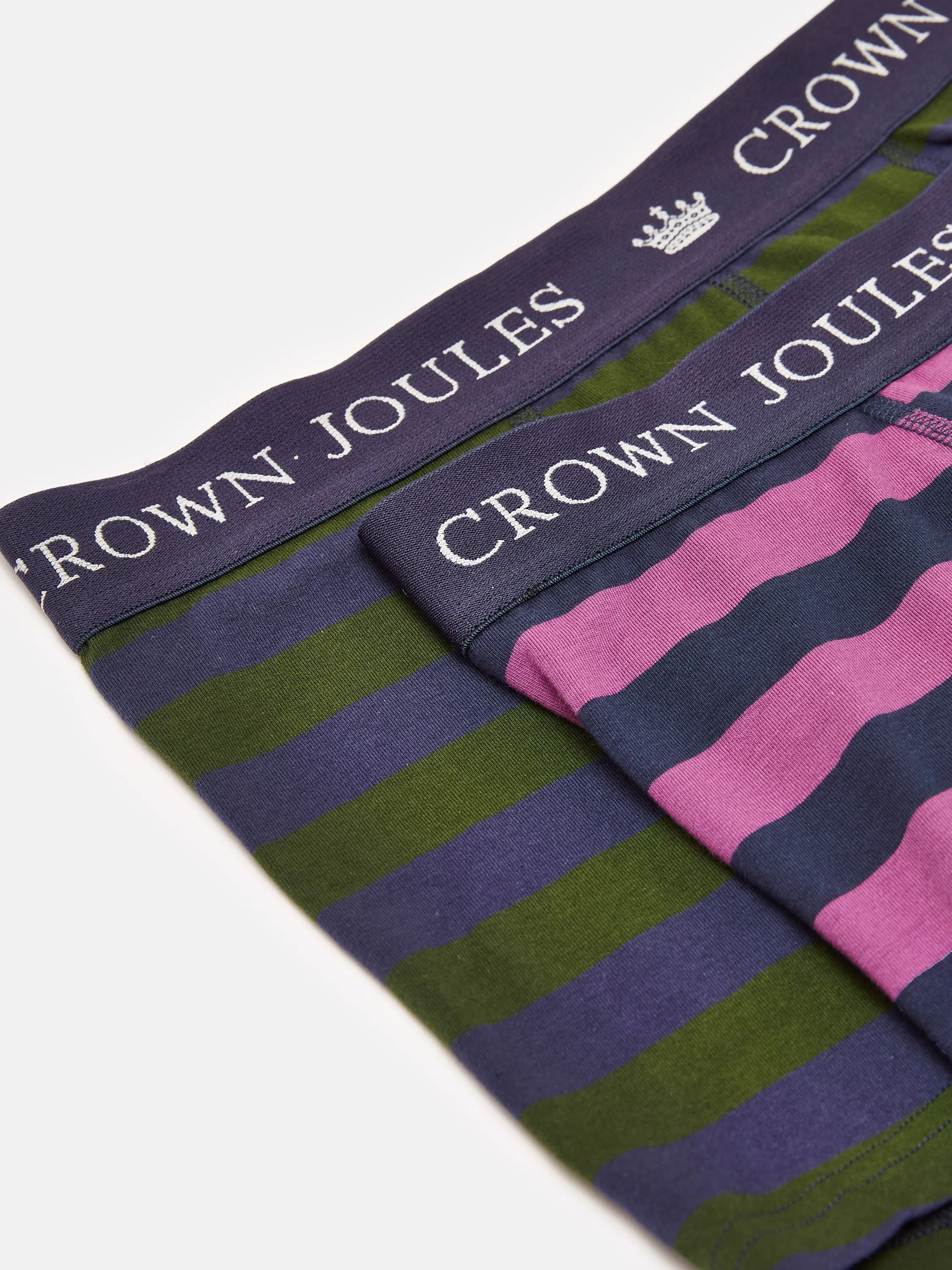 Crown Joules Green/Purple Pack of Two Cotton Briefs