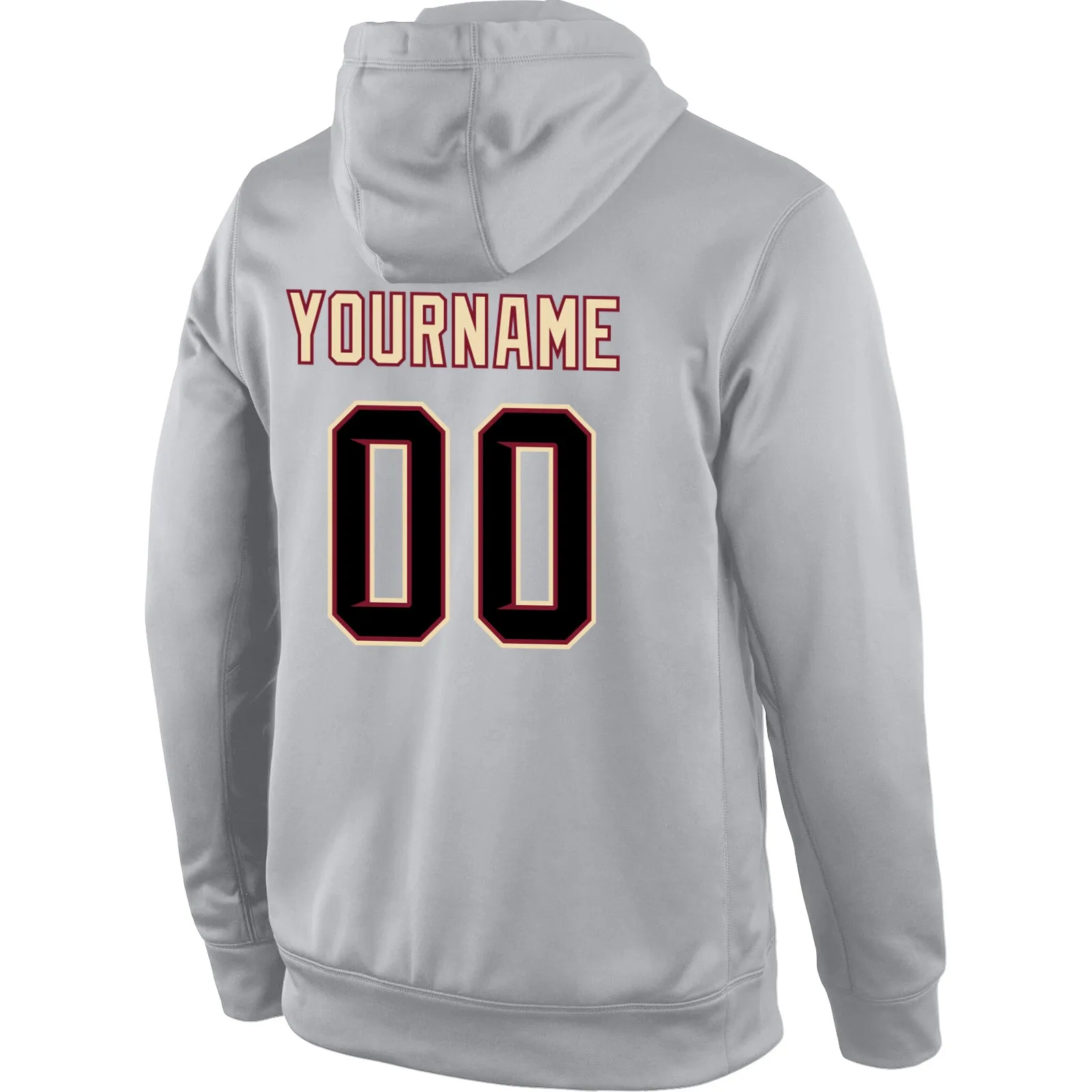 Custom Stitched Gray Black-Crimson Sports Pullover Sweatshirt Hoodie