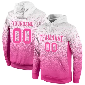 Custom Stitched White Pink Fade Fashion Sports Pullover Sweatshirt Hoodie