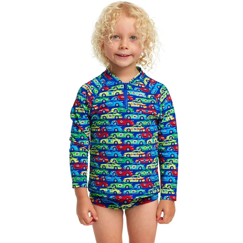 Funky Trunks - Car Stacker - Toddler Boys Zippy Rash Vest