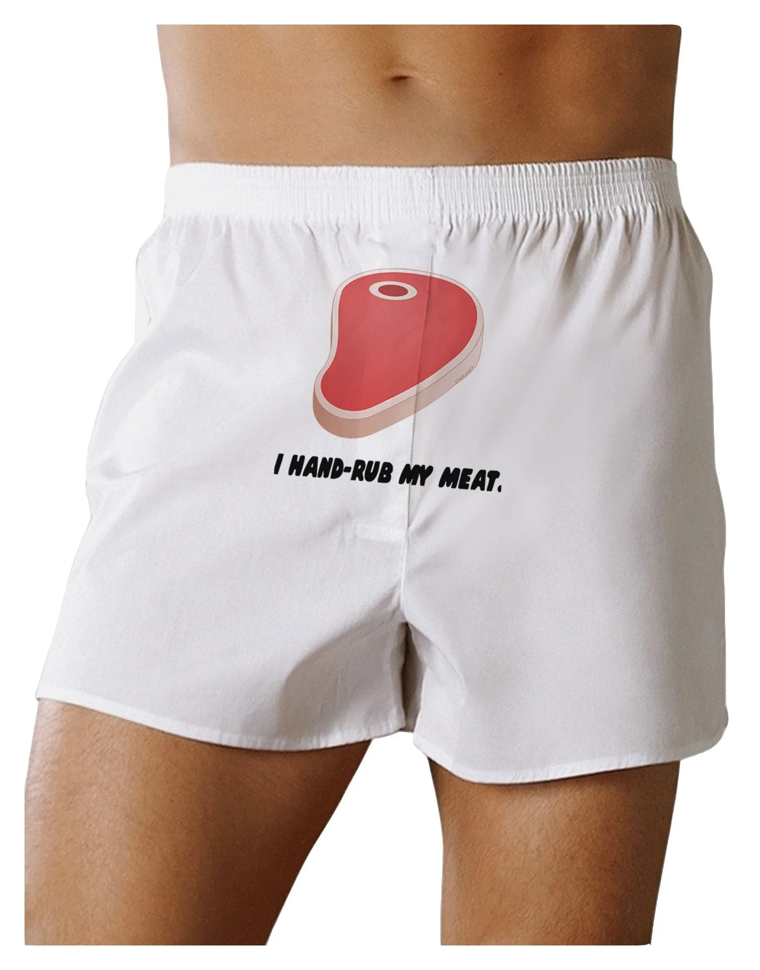 I Hand-Rub My Meat - Steak Front Print Boxer Shorts