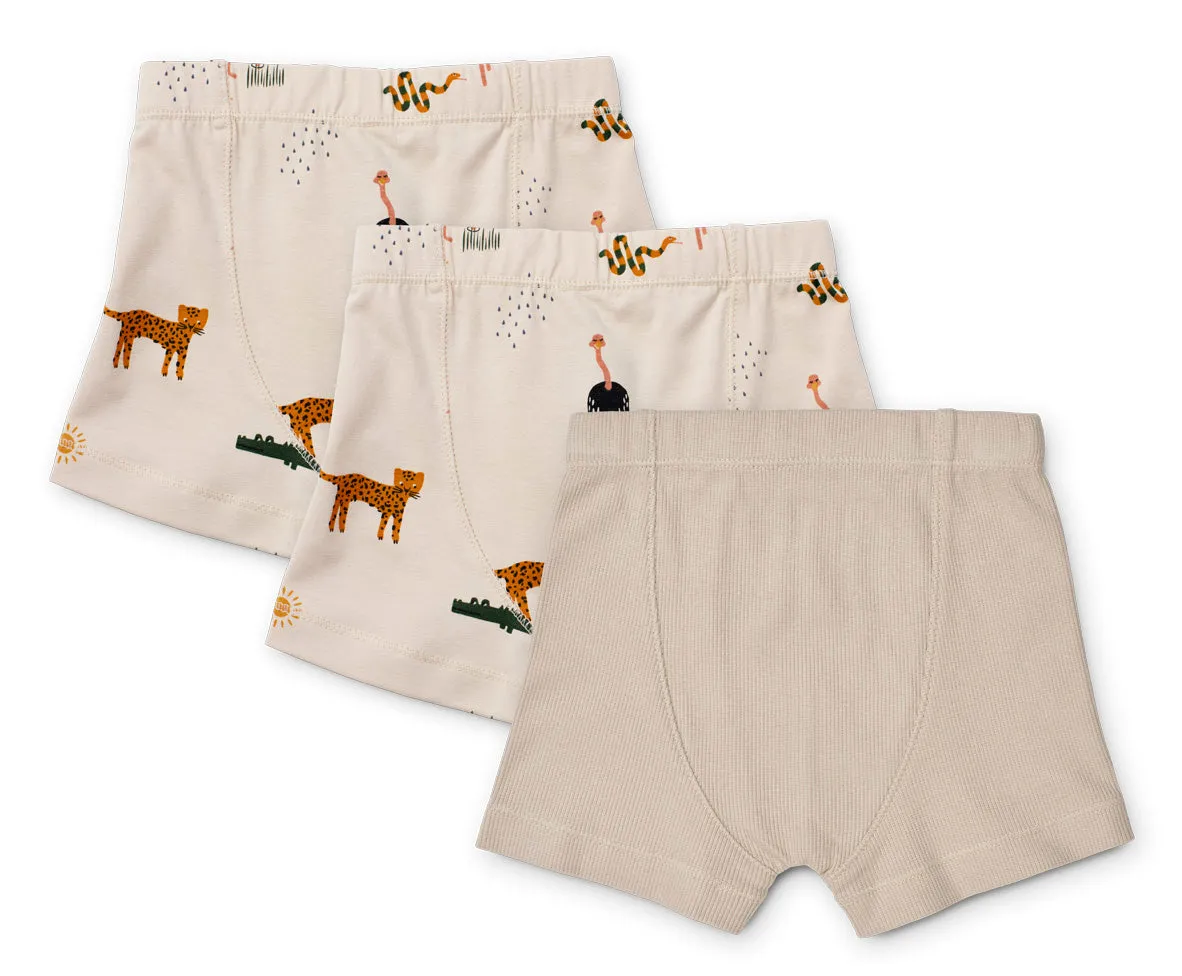 Liewood Felix Boxers 3-Pack | Safari Sandy Mix