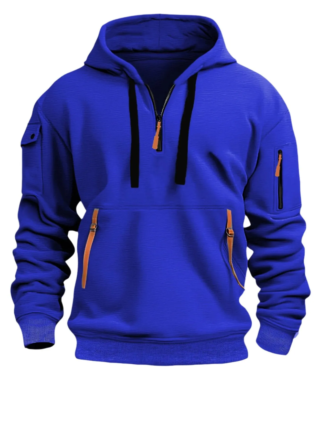 MEN'S CASUAL SPORTS HOODIE ARM POCKET ZIPPER HOODIE