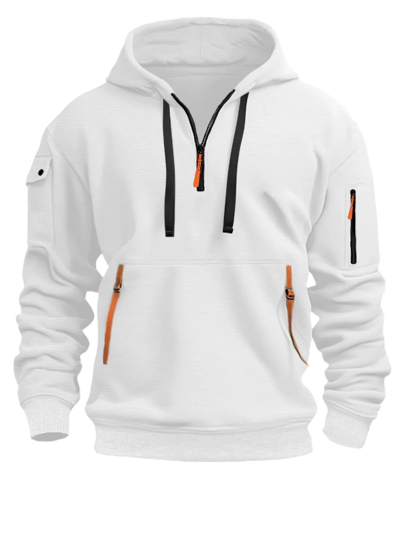 MEN'S CASUAL SPORTS HOODIE ARM POCKET ZIPPER HOODIE