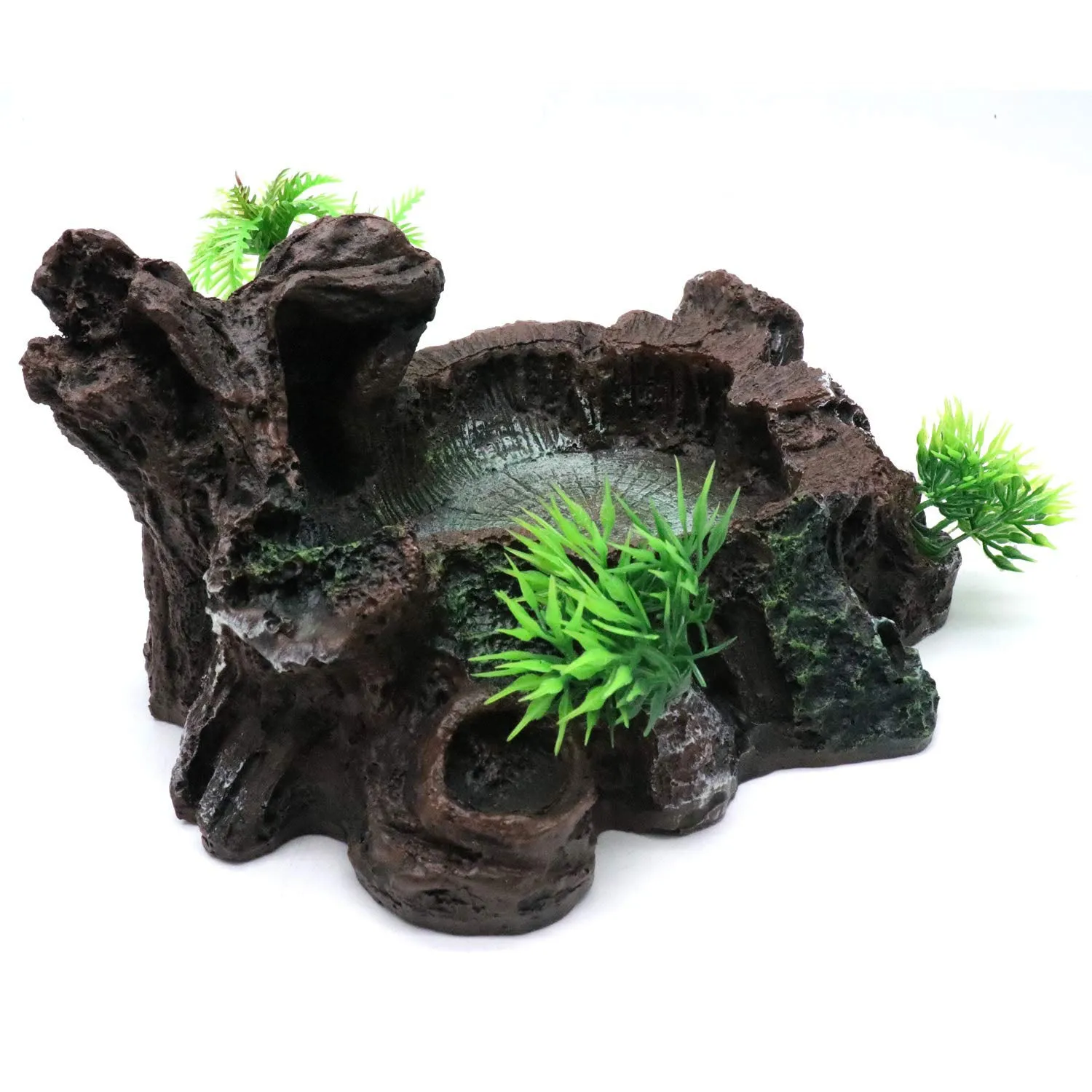 OMEM Resin Reptile Feeding Bowl Food Water Dish Habitat Decor Terrarium Humidify Basin Water Bowl