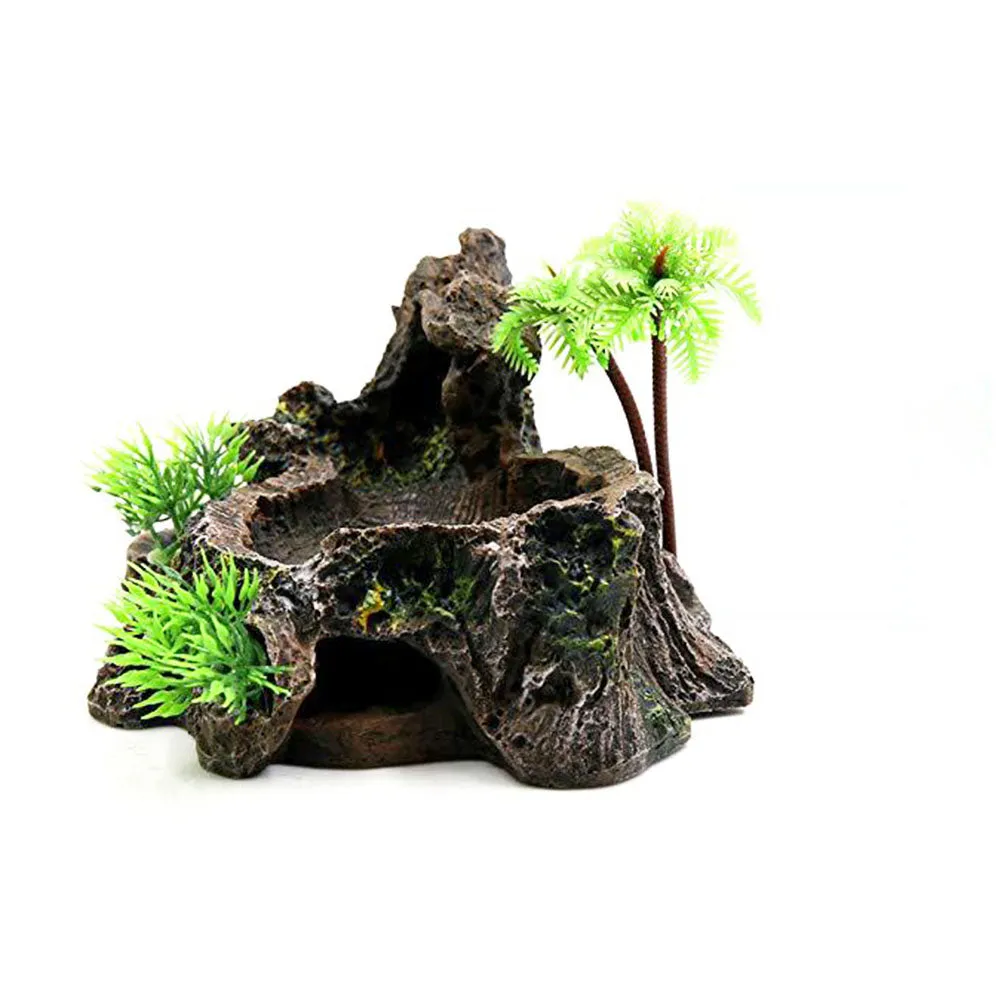 OMEM Resin Reptile Feeding Bowl Food Water Dish Habitat Decor Terrarium Humidify Basin Water Bowl