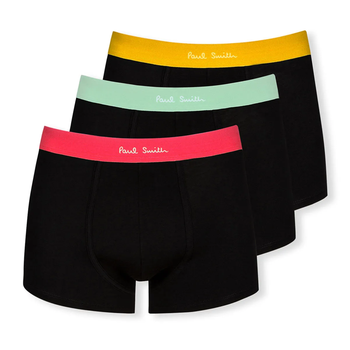 Paul Smith - Men's Classic Boxer Three Pack Briefs With Colour Bands in Black