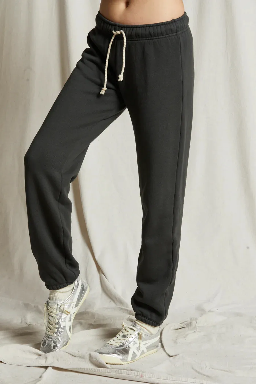 PERFECT WHITE TEE-Michelle Cotton Fleece Jogger Black