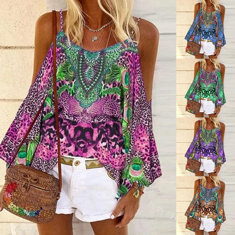 Retro Ethnic Vest Color Loose Blouse