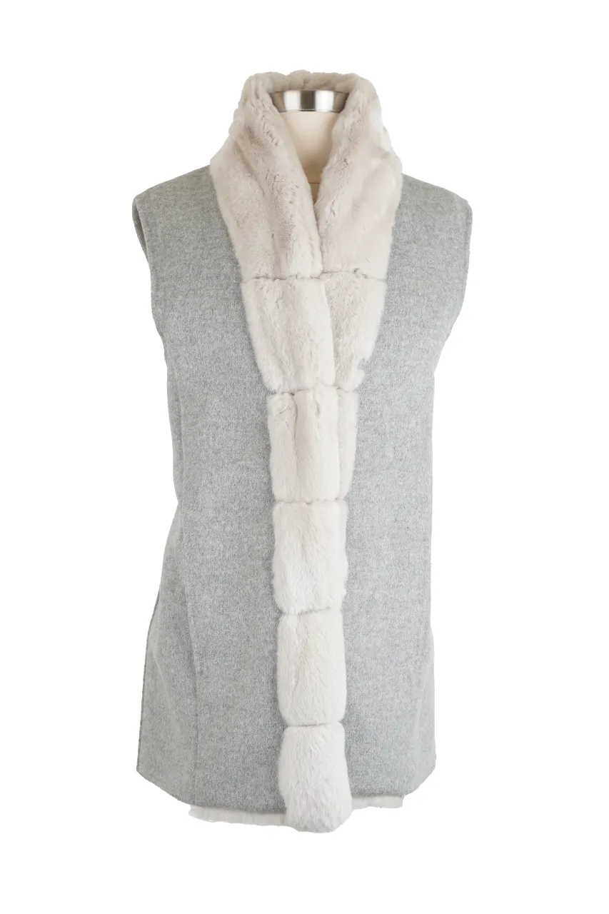 Reversible Fur Wrap Vest w/ Tie