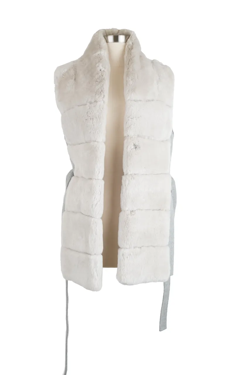 Reversible Fur Wrap Vest w/ Tie