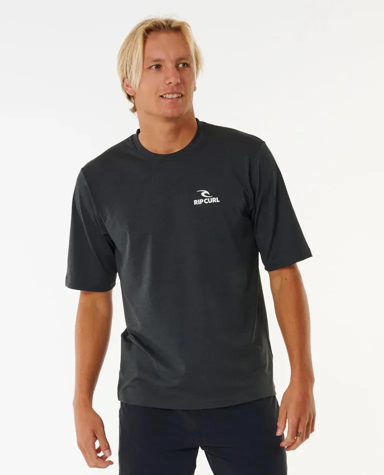 Ripcurl Stack UPF Short Sleeve Rashie - Black Marle