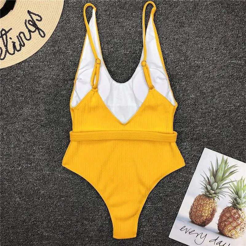 Sexy Solid One Piece Swimsuit Women Bathing Suit Bikini Monokini Swimwear