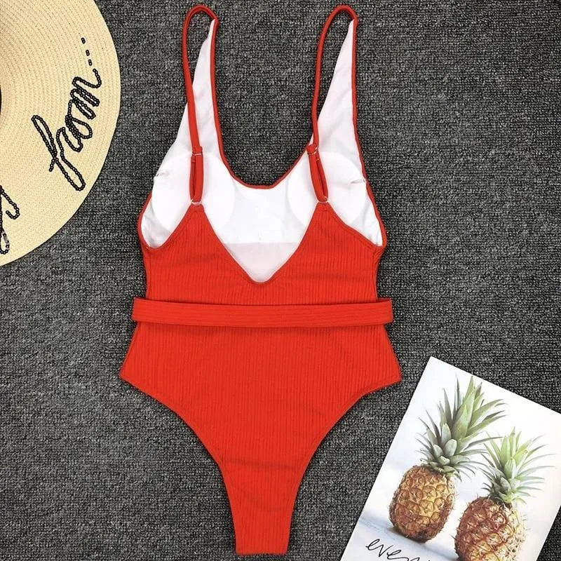 Sexy Solid One Piece Swimsuit Women Bathing Suit Bikini Monokini Swimwear