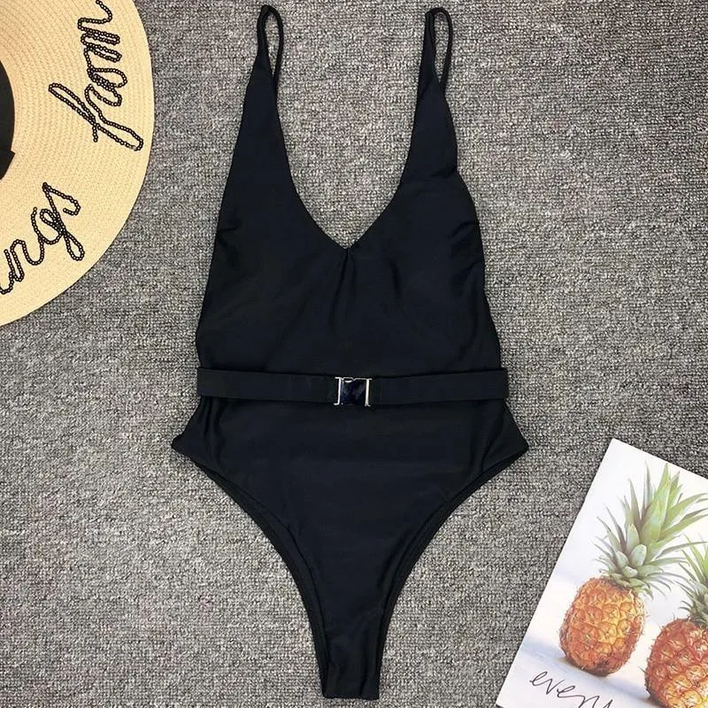 Sexy Solid One Piece Swimsuit Women Bathing Suit Bikini Monokini Swimwear