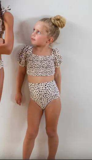 Shade Critters Girls High Waist Dalmation Leopard Pattern Bikini