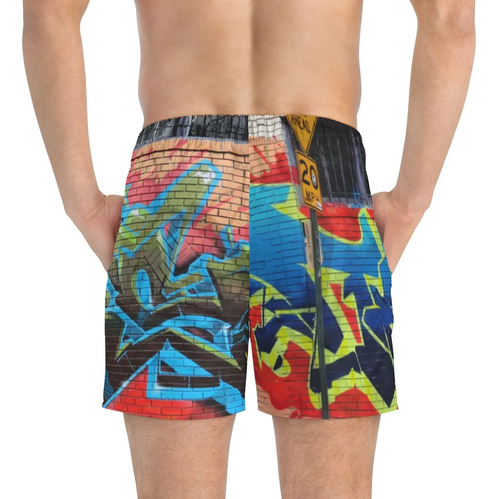 Swim Trunks AL BLUE DESIGNED ART URBAN 1