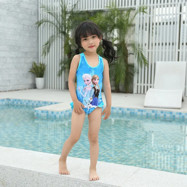 Swimsuit Bikini One-Piece  for Children Cartoon Girl's Ins Swimwear