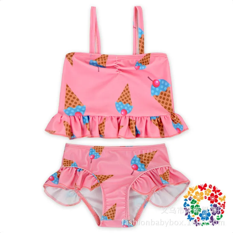 Swimsuit  children's  girls floral split  children bikini  princess children's