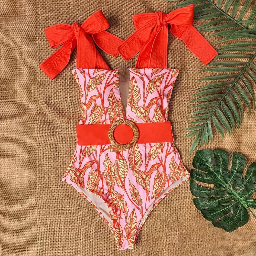 TEEK - Bow Tied Shoulder Swimsuit