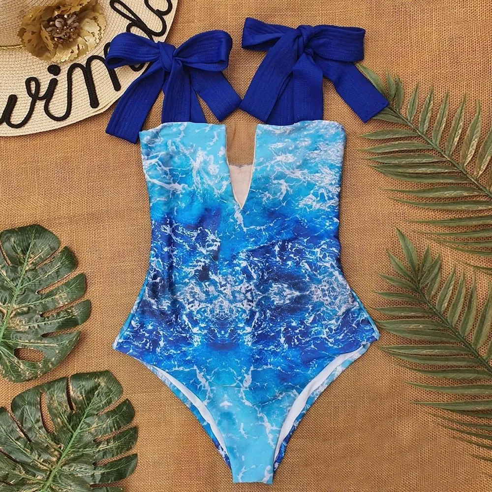 TEEK - Bow Tied Shoulder Swimsuit