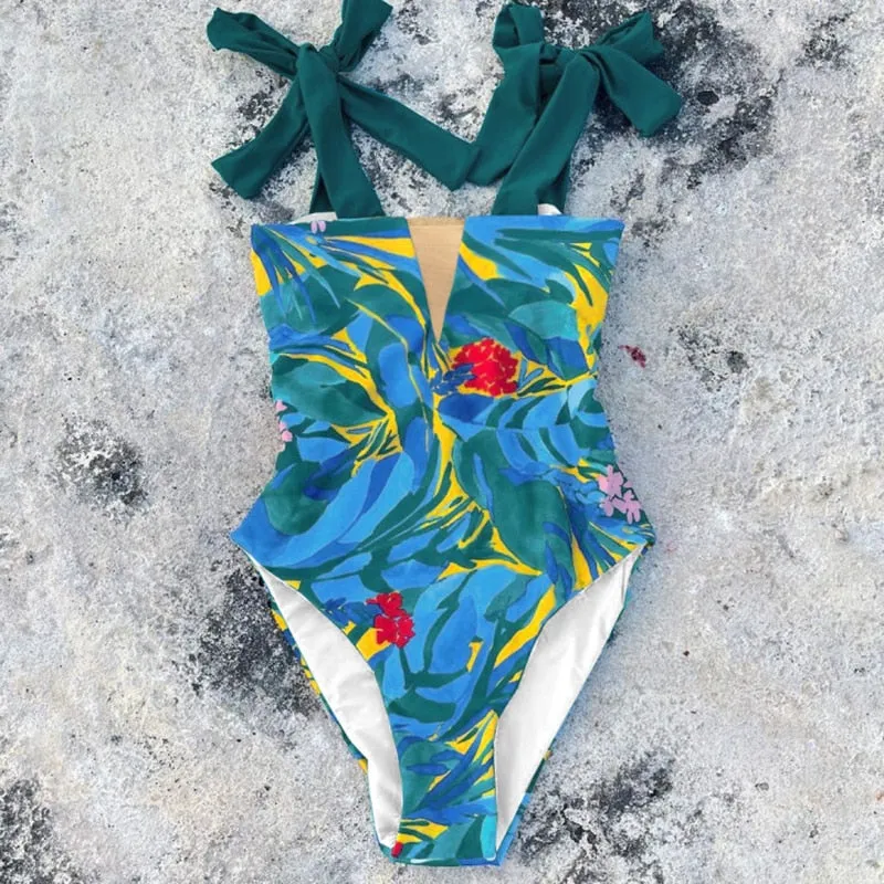 TEEK - Bow Tied Shoulder Swimsuit