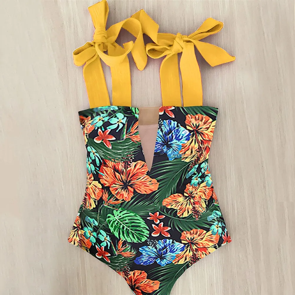 TEEK - Bow Tied Shoulder Swimsuit