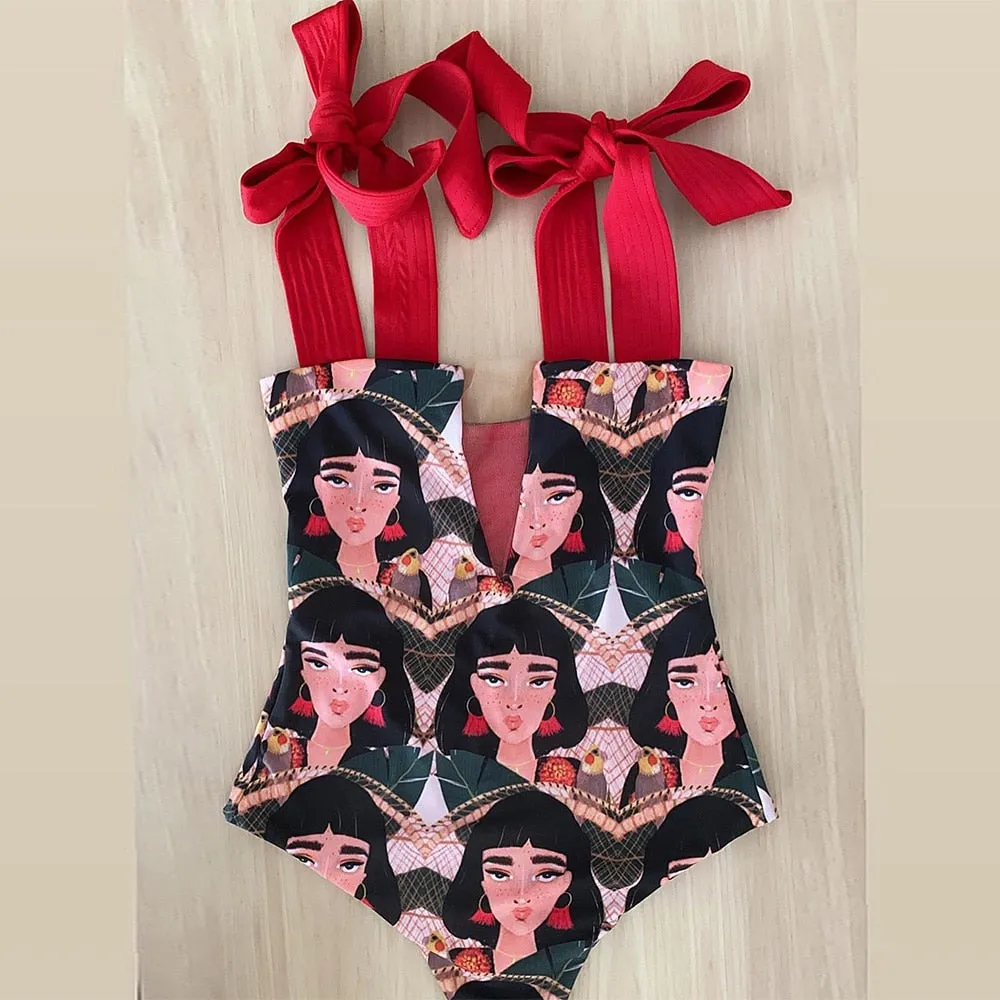 TEEK - Bow Tied Shoulder Swimsuit