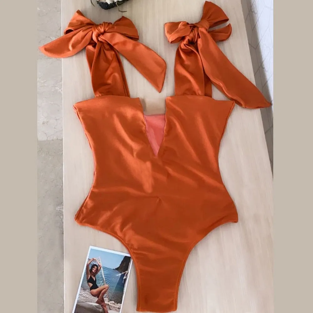 TEEK - Bow Tied Shoulder Swimsuit