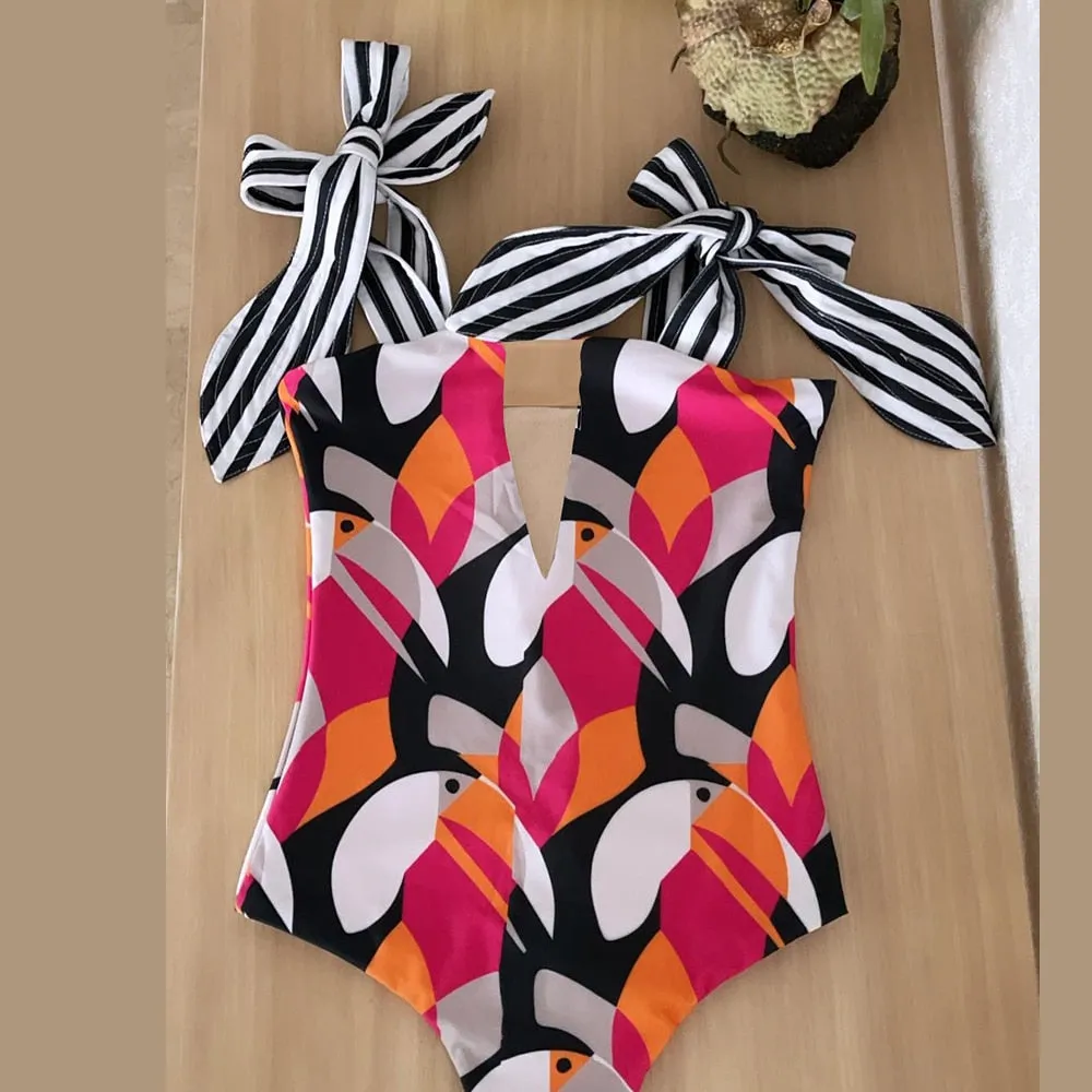 TEEK - Bow Tied Shoulder Swimsuit