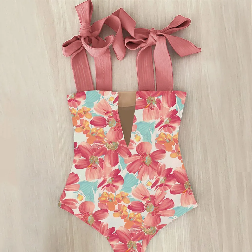 TEEK - Bow Tied Shoulder Swimsuit