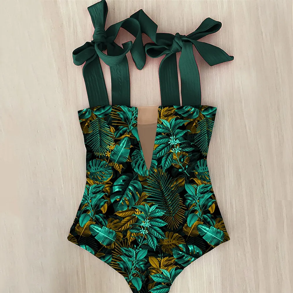 TEEK - Bow Tied Shoulder Swimsuit