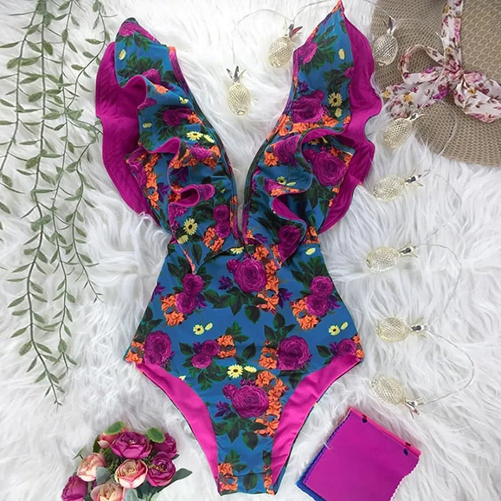 TEEK - Variety of Ruffle Print One Piece Swimsuits