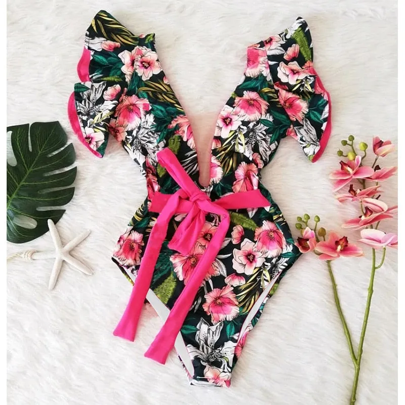 TEEK - Variety of Ruffle Print One Piece Swimsuits