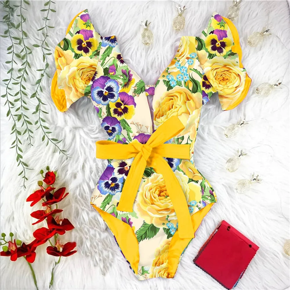 TEEK - Variety of Ruffle Print One Piece Swimsuits