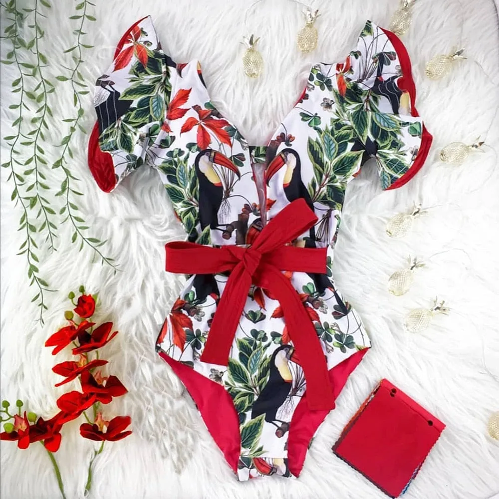 TEEK - Variety of Ruffle Print One Piece Swimsuits