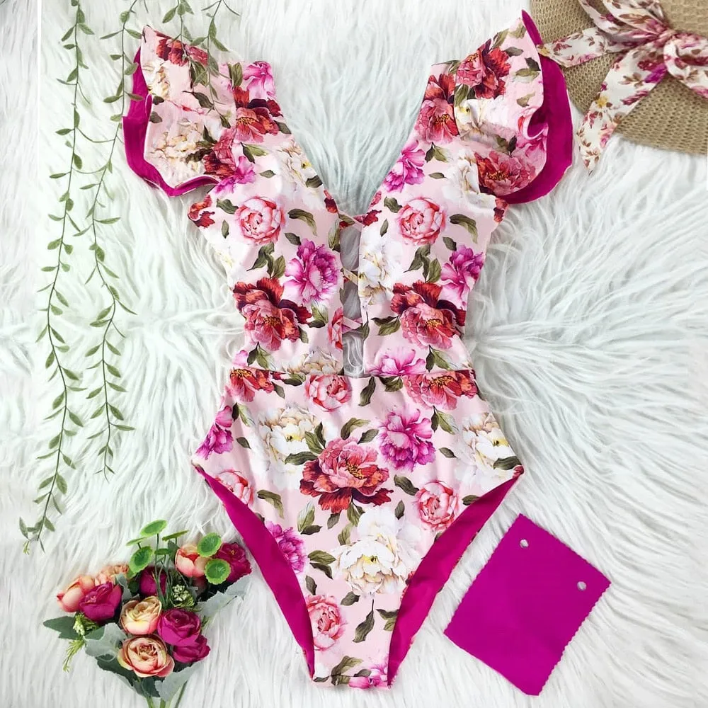 TEEK - Variety of Ruffle Print One Piece Swimsuits