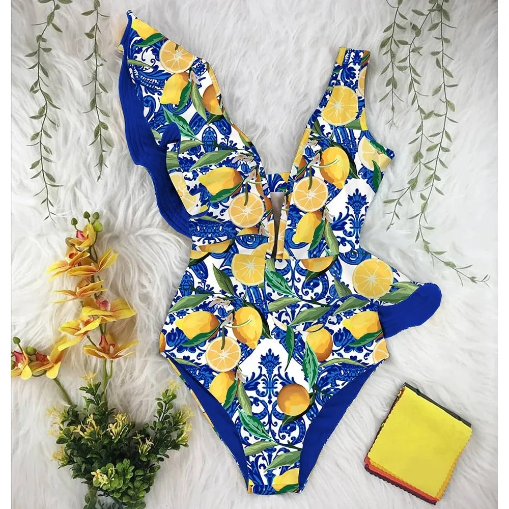 TEEK - Variety of Ruffle Print One Piece Swimsuits