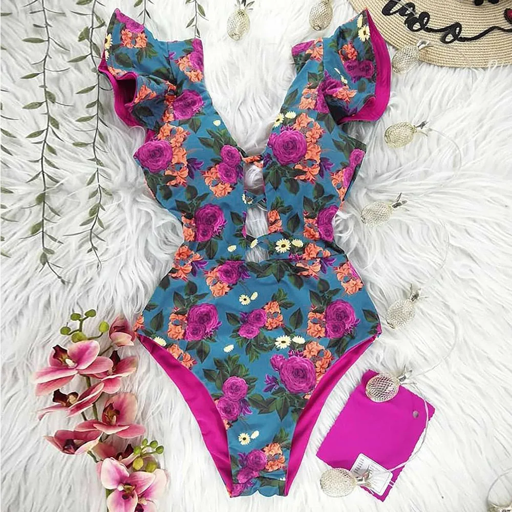 TEEK - Variety of Ruffle Print One Piece Swimsuits