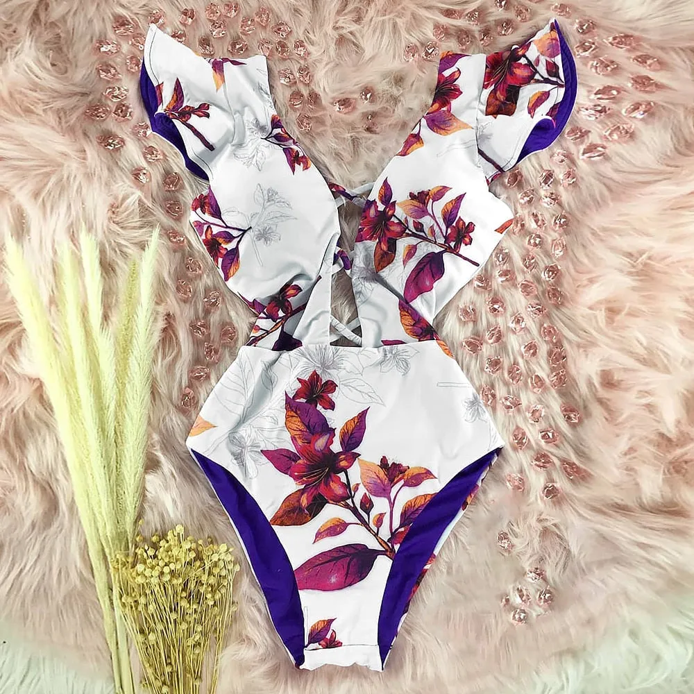 TEEK - Variety of Ruffle Print One Piece Swimsuits