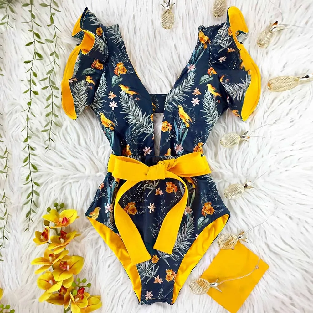 TEEK - Variety of Ruffle Print One Piece Swimsuits