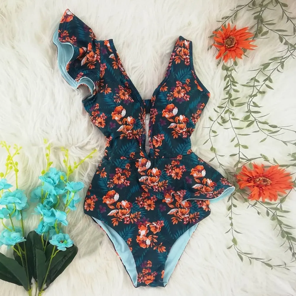 TEEK - Variety of Ruffle Print One Piece Swimsuits